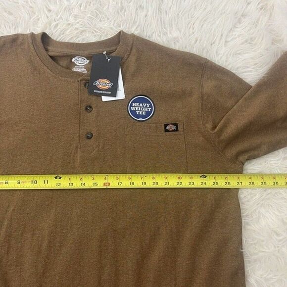Dickies Heavyweight Long Sleeve Henley Tee Men’s size 2XL Brown Duck Heather NWT - Picture 6 of 11